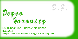 dezso horovitz business card