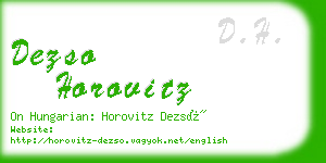 dezso horovitz business card
